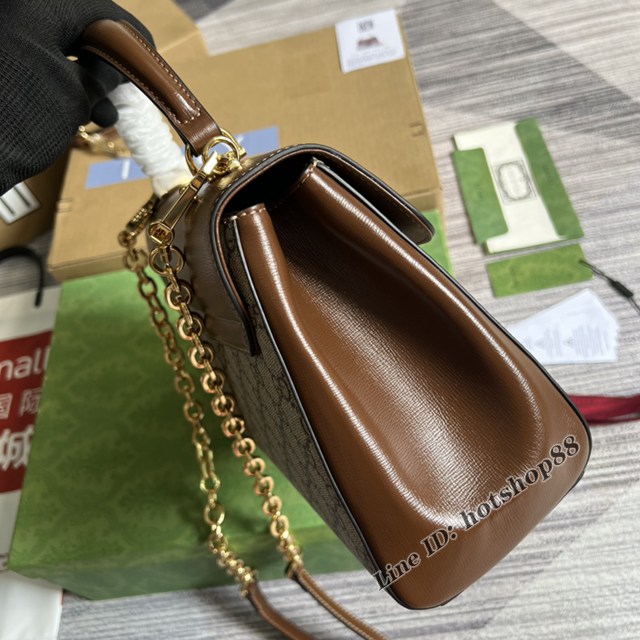 Gucci官網新款拼色手提肩背女包 古馳Gucci Horsebit 1958系列中號手袋702049 gqy4604